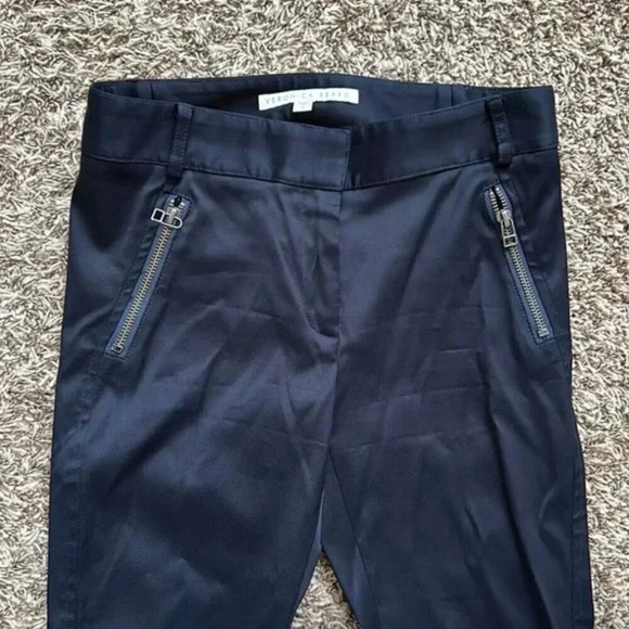 Veronica Beard Ash Dark Navy Skinny Pants | Veronica Beard Zipper Pants - Picture 14 of 16